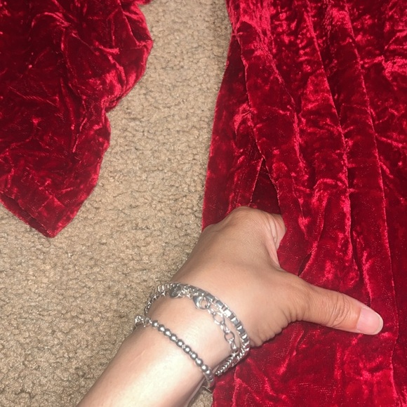 J. Peterman Classic Velvet Caftan Red Small - Picture 6 of 10